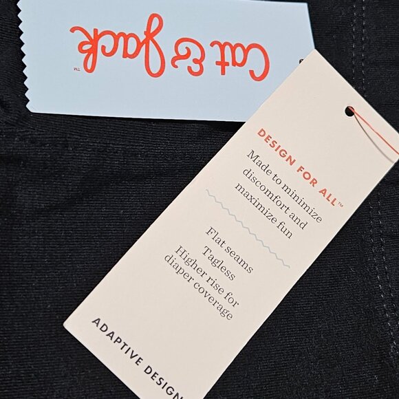 Cat & Jack Black Legging Pants Toddler Girls Size 3 T Adaptive Design High Rise - Picture 3 of 5